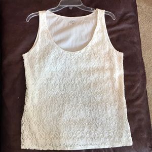 Cream Loft Lacy tank top